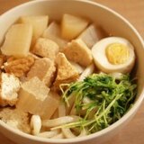 おでんの残りを翌日に♪具だくさん うどん